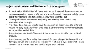 Feedback on Livestock CRP MorePork project innovations to guide the design of SAPLING innovation packages