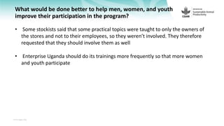 Feedback on Livestock CRP MorePork project innovations to guide the design of SAPLING innovation packages