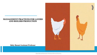 MANAGEMENT PRACTICES FOR LAYERS
AND BOILERS PRODUCTION
Boby Basnet/Assistant Professor
Boby Basnet/Assistant Professor/Animal Science
 