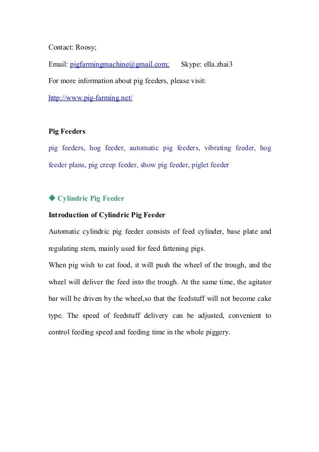 Automatic Pig Hog Feeders Full Equipped Pig Farming Accessories