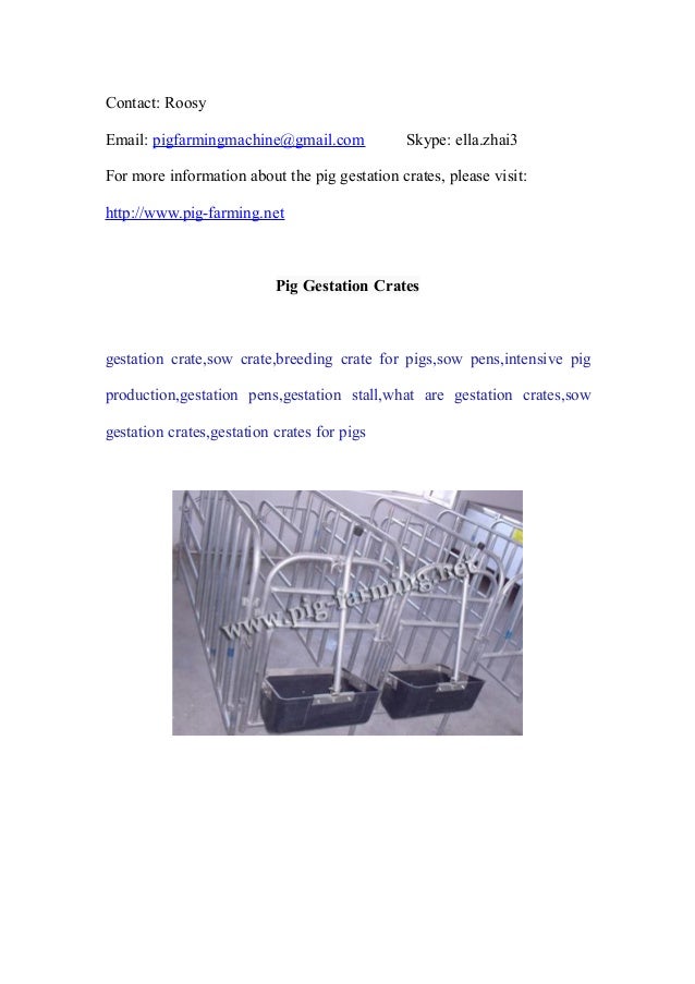 Pig Gestation Crates
