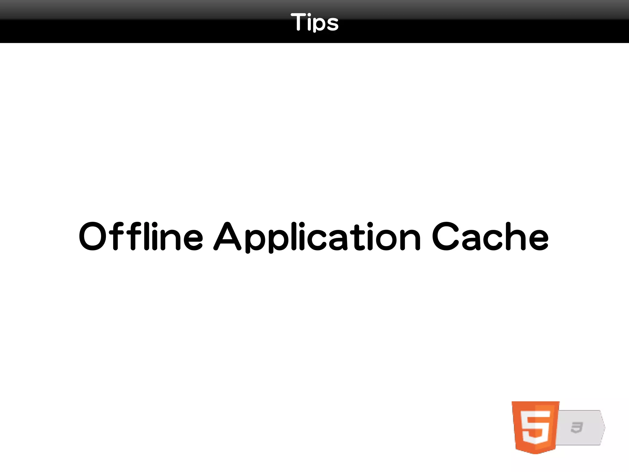 Tips




Offline Application Cache
 