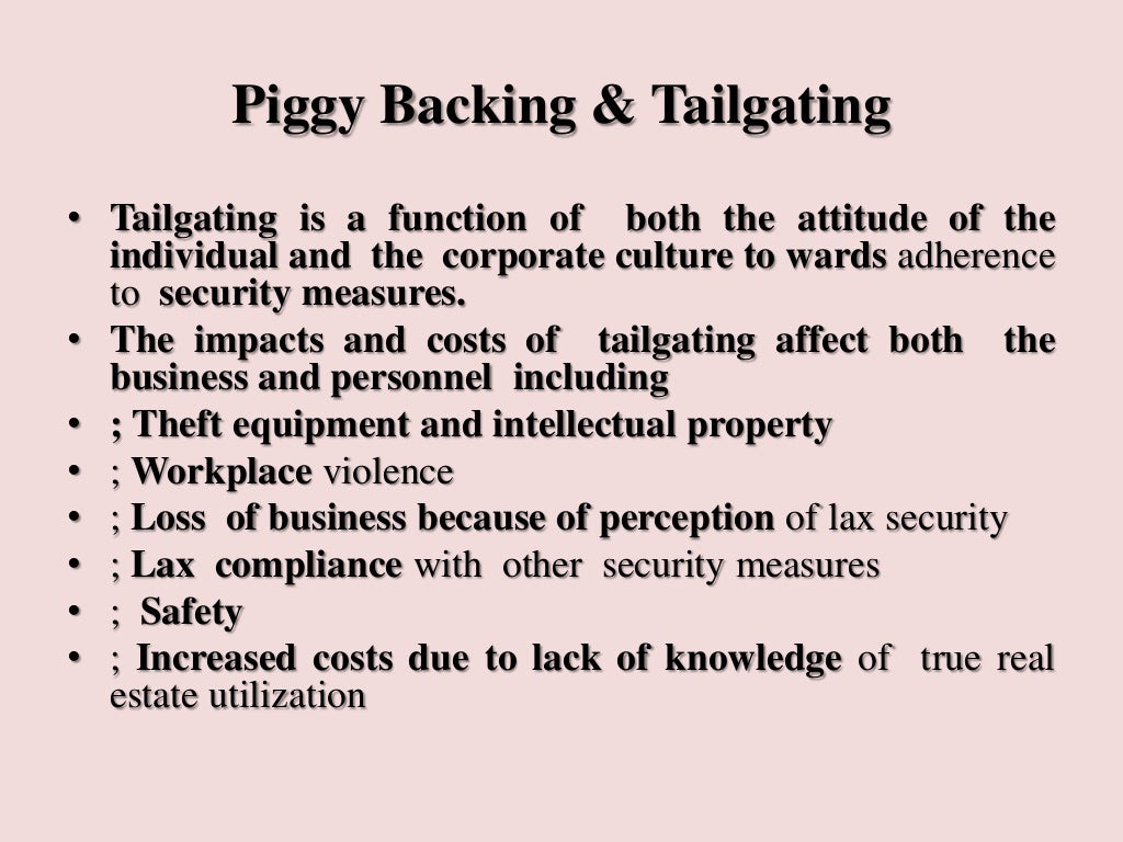 Piggy Backing & Tailgating (Security)