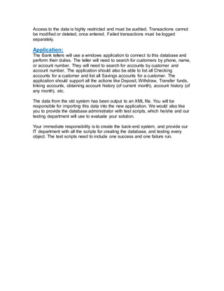 Bank Database Project | DOC