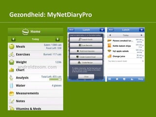 Gezondheid: MyNetDiaryPro
 