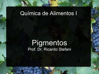 Química de Alimentos I Pigmentos Prof. Dr. Ricardo Stefani 