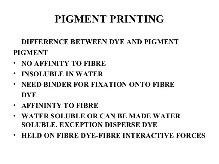 Pigment printing