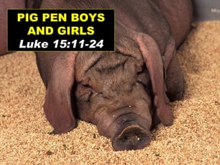 PIG PEN BOYS AND GIRLS Luke 15:11-24 