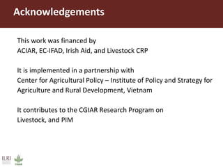 Application of a multi-market partial equilibrium model in the pig sector of Vietnam and Uganda