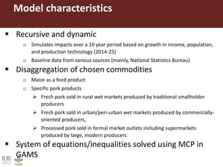 Application of a multi-market partial equilibrium model in the pig sector of Vietnam and Uganda