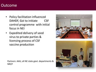 Brief overview of ILRI’s activities in Northeast India on pig system development