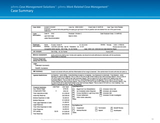 99
Case Summary
This document and it’s contents are confidential and the sole property of pihms, Inc. and may not be duplicated for any reason.
pihms Case Management Solutions™: pihms Work Related Case Management™
 