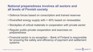 Governor Olli Rehn: Preparing the economy and financial system for hybrid war: Finland's experience