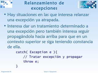 Programación III (Java) - 04 Excepciones | PPT