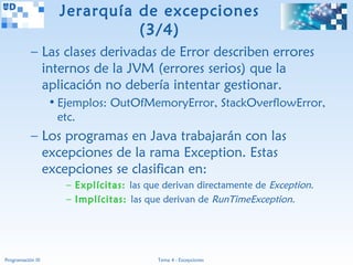 Programación III (Java) - 04 Excepciones | PPT