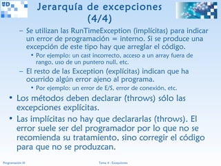 Programación III (Java) - 04 Excepciones | PPT