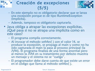 Programación III (Java) - 04 Excepciones | PPT