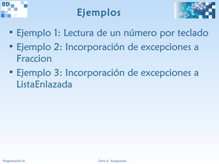 Programación III (Java) - 04 Excepciones | PPT