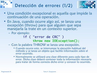 Programación III (Java) - 04 Excepciones | PPT