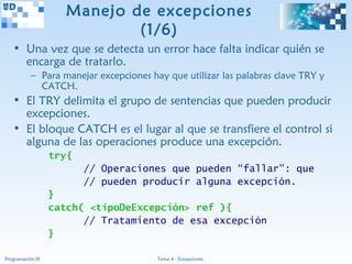 Programación III (Java) - 04 Excepciones | PPT