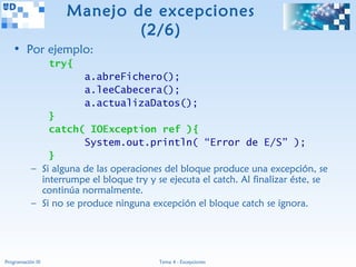 Programación III (Java) - 04 Excepciones | PPT