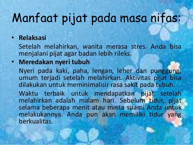 Pijat Masa Nifas & Totok Wajah
