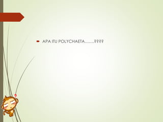 APA ITU POLYCHAETA…….????
 