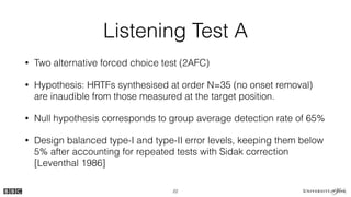 Subjective Assessment of HRTF Interpolation with Spherical Harmonics ...