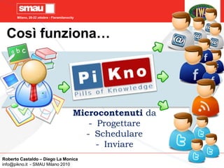 Milano, 20-22 ottobre - Fieramilanocity
Così funziona…
Microcontenuti da
- Progettare
- Schedulare
- Inviare
Roberto Casta...
