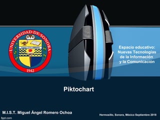 Piktochart
M.I.S.T. Miguel Ángel Romero Ochoa Hermosillo, Sonora, México Septiembre 2018
Espacio educativo:
Nuevas Tecnologías
de la Información
y la Comunicación
 