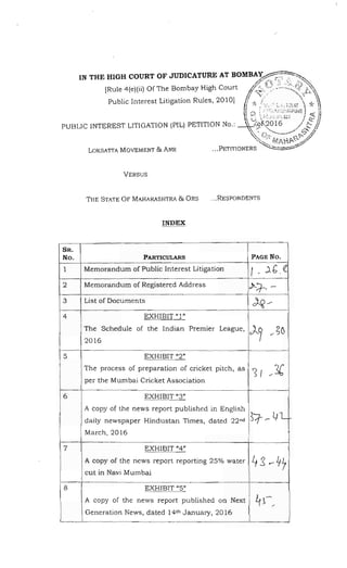 Loksatta Movement files PIL against IPL matches in Maharashtra