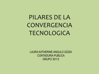 PILARES DE LA 
CONVERGENCIA 
TECNOLOGICA 
LAURA KATHERINE ANGULO GÜIZA 
CONTADURIA PUBLICA 
GRUPO 30113 
 