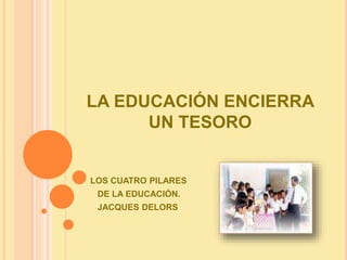 LA EDUCACIÓN ENCIERRA
UN TESORO
LOS CUATRO PILARES
DE LA EDUCACIÓN.
JACQUES DELORS
 