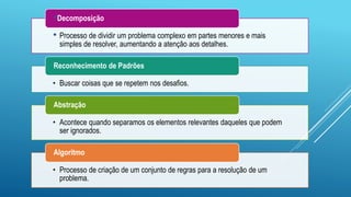 Lógica de programação - Pilares do pensamento | PPTX
