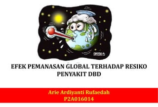 EFEK PEMANASAN GLOBAL TERHADAP RESIKO
PENYAKIT DBD
Arie Ardiyanti Rufaedah
P2A016014
 