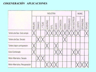 COGENERACIÓN APLICACIONES

 