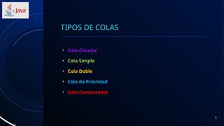 Fundamentos y Aplicaciones de las Colas en Programación | PPTX