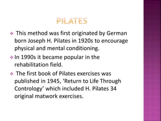 Pilates Original 34 exercises from Return to Life through