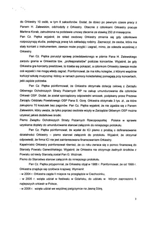 Protokół z kontroli Komisji Rewizyjnej w Pilawie