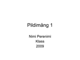 Pildimäng 1 Nimi Perenimi Klass 2009 