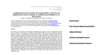 Comparative Evaluation of Load Bearing Capacity of Bored Cast in-situ ...
