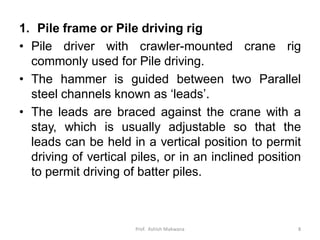 Pile Frame Pile driving equipments_Advanced Construction Technology (Semester-6 ...