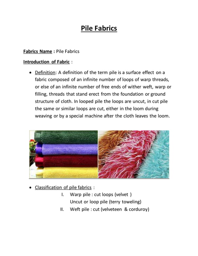 Pile fabrics PDF