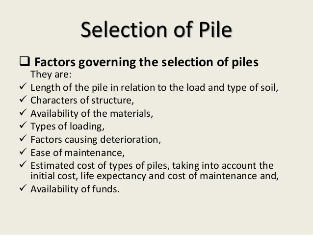 Types of piles foundation pdf