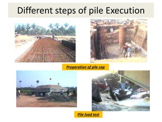 Pile load test
Preparation of pile cap
Different steps of pile Execution
 