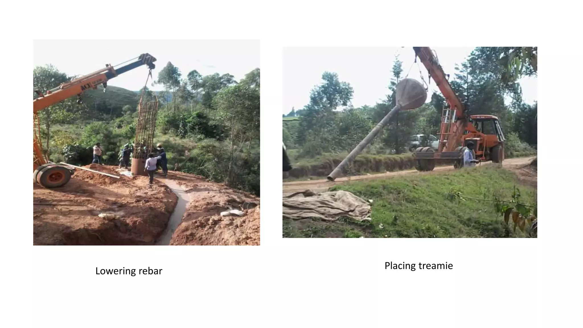 Lowering rebar Placing treamie
 
