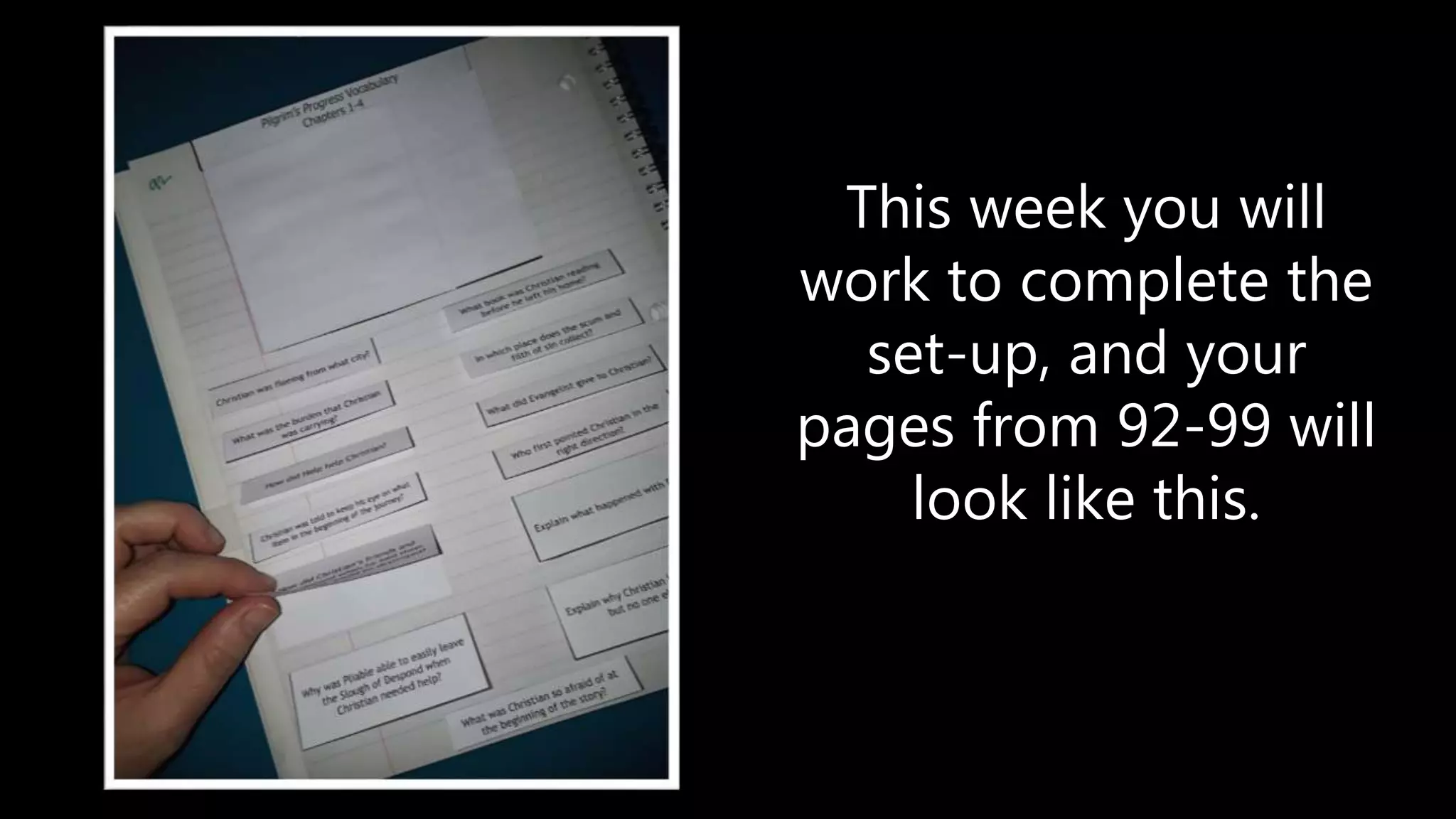 Pilgrim's Progress question set up | PPT