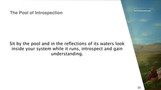 www.erlang-solutions.com
33
Sit by the pool and in the reflections of its waters look
inside your system while it runs, introspect and gain
understanding.
The Pool of Introspection
 