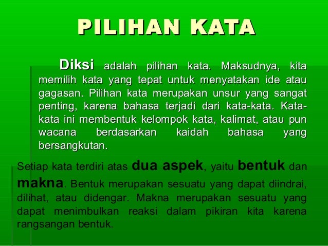 Pilihan kata-diksi