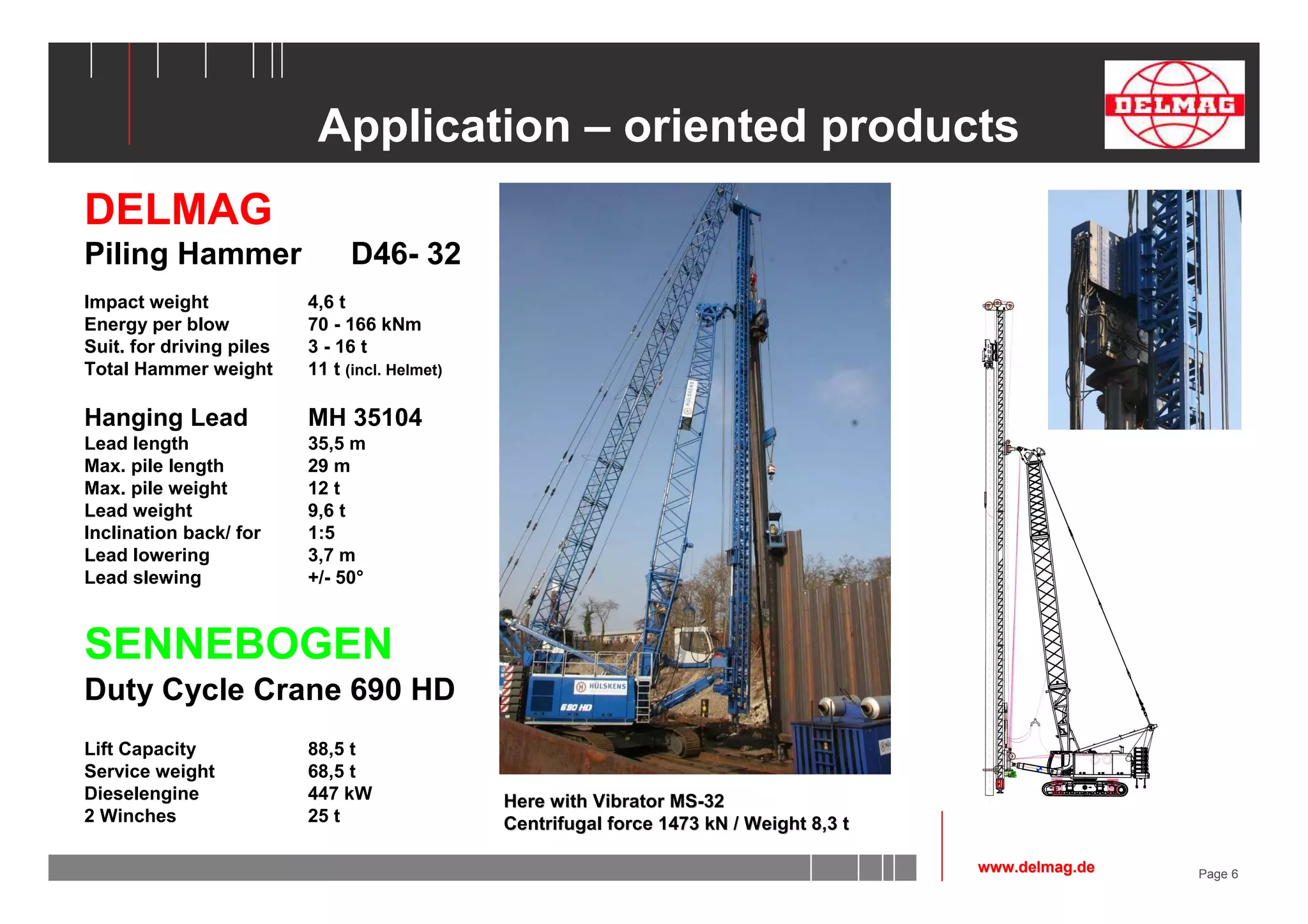 Piling equipment Delmag Sennebogen | PDF